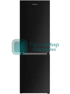 Холодильник Willmark RFN-425NFGB черный двухкамерный 201/80л морозилка снизу, No Frost