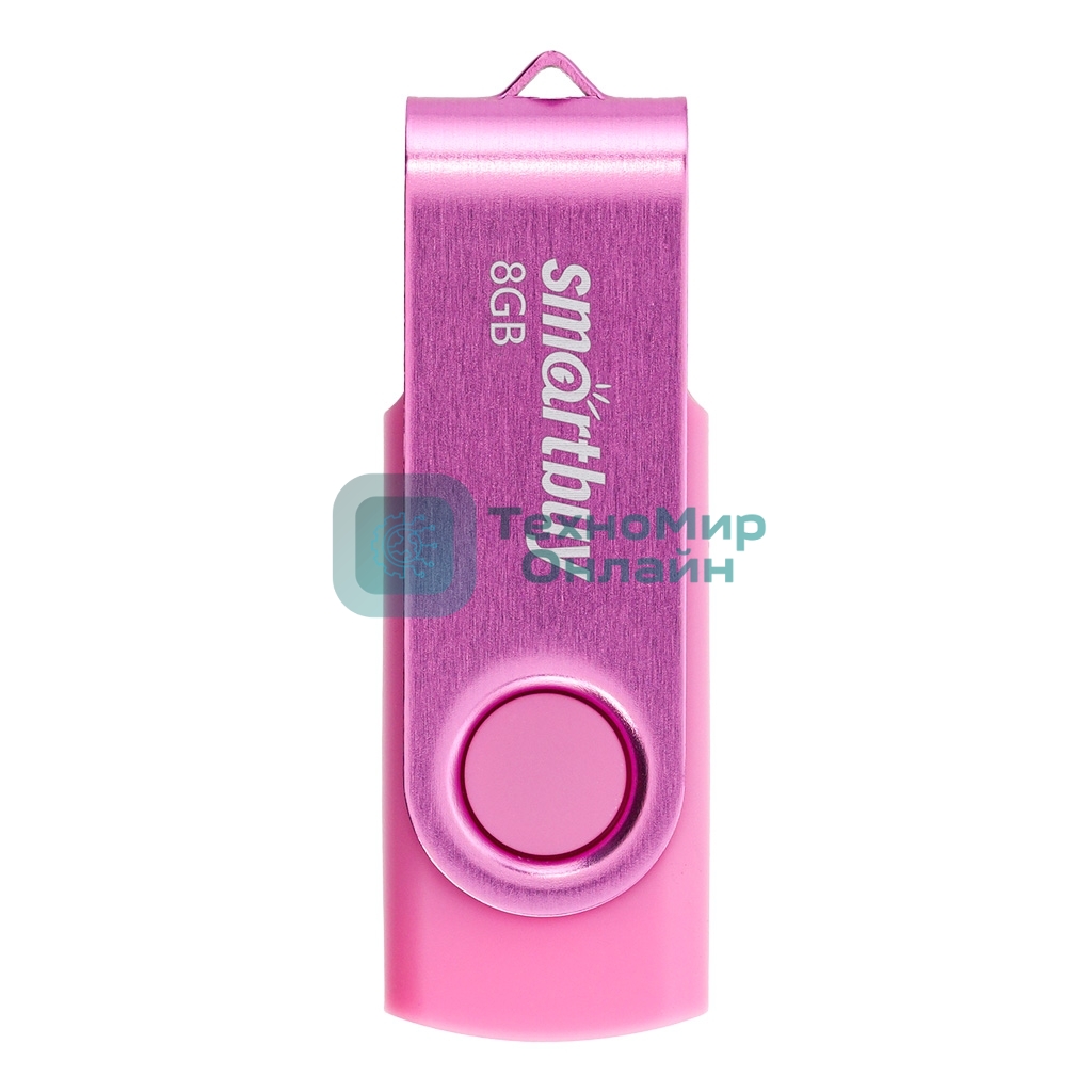 Флешка USB Smartbuy Twist Pink (SB008Gb2TWP), 8Gb, USB 2.0, R/W 15/5, розовый
