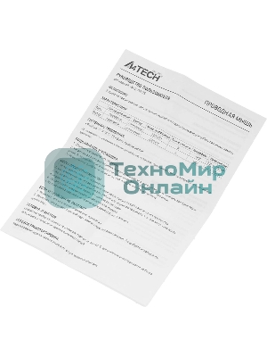 Мышь проводная A4Tech Fstyler FM12S белый, 1200 dpi, USB, кнопки - 3