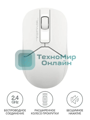 Мышь беспроводная A4Tech Fstyler FG12S белый, 1200 dpi, радиоканал, USB, кнопки - 3