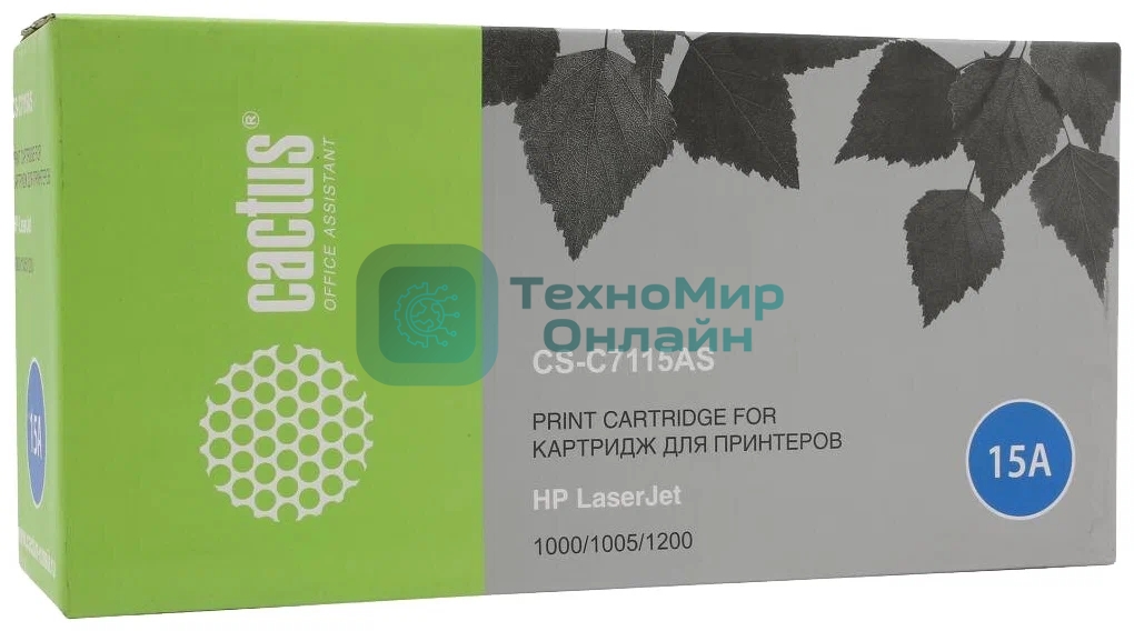 Картридж лазерный Cactus CS-C7115AS черный (2500 стр.) для для принтеров HP LaserJet 1000/1005/1200