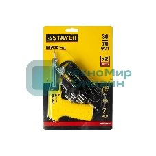 Паяльник STAYER 55307-70 master с пистолетной пластмассовой рукояткой 30 - 70Вт конус