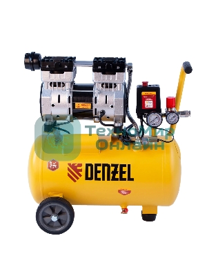 Компрессор Denzel DLS950/24 безмаслянный малошумный 950 Вт, 165 л/мин,ресивер 24 л