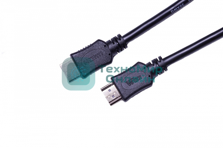 Кабель HDMI C-HM-HM-5M Wize, 5 м, v.2.0, 19M/19M, позол.разъемы, экран, черный, пакет