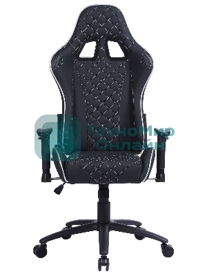 Кресло Cactus CS-CHR-030BLS черный, экокожа, подголовник