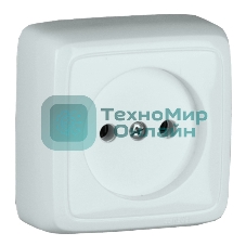 Розетка наружная HEGEL РА16-103 с изоляционной пластиной белая