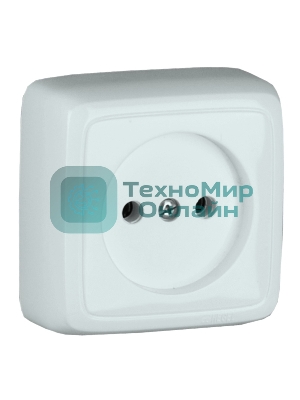 Розетка наружная HEGEL РА16-103 с изоляционной пластиной белая