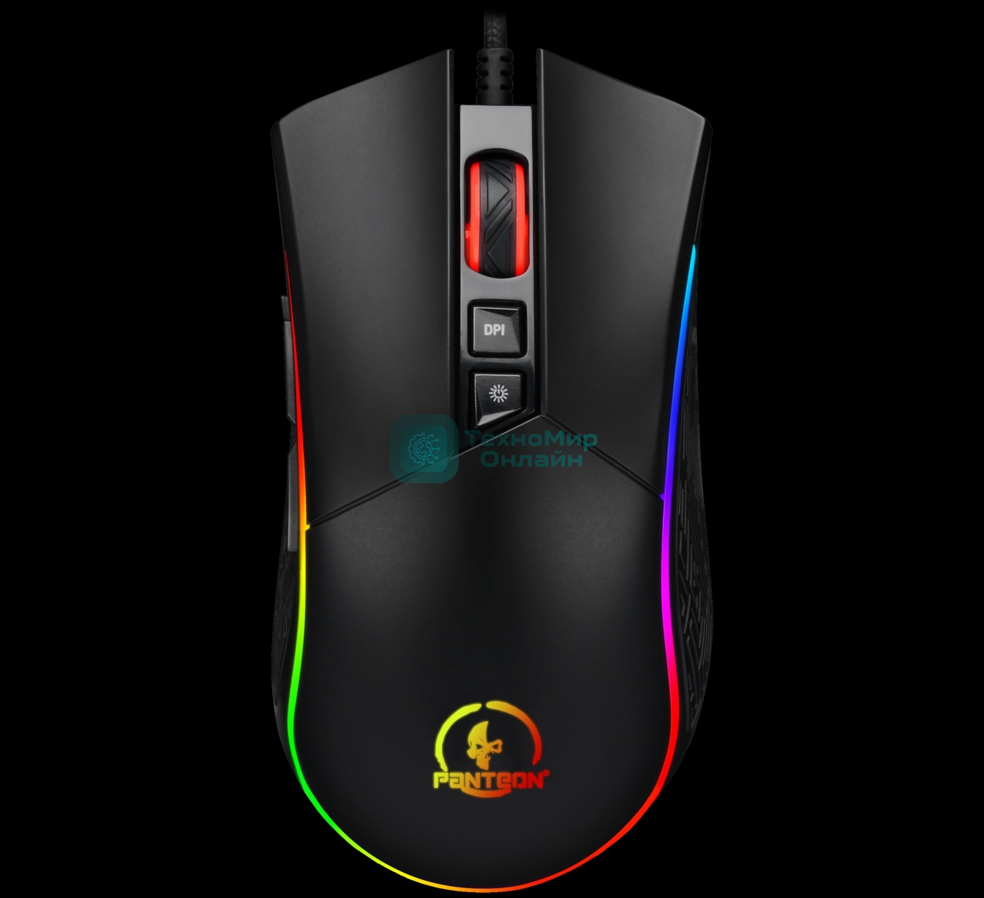 Мышь проводная Jet.A Panteon PS80 черный, 5000 dpi, USB, кнопки - 9