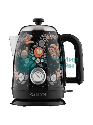 Чайник электрический GARLYN Flower Grace K-400 черный