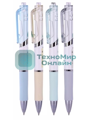 Ручка гелевая автоматическая Deli S11 ассорти, d=0.5мм, черные чернила, резиновая манжета