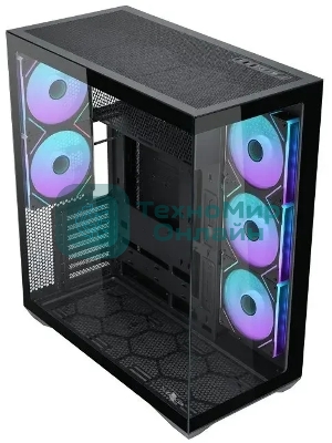 Корпус ATX Eurocase M4801 black, без БП, закаленное стекло 2 стороны