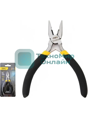 Мини-плоскогубцы Deli DL103045 115 мм, прорезиненная рукоять