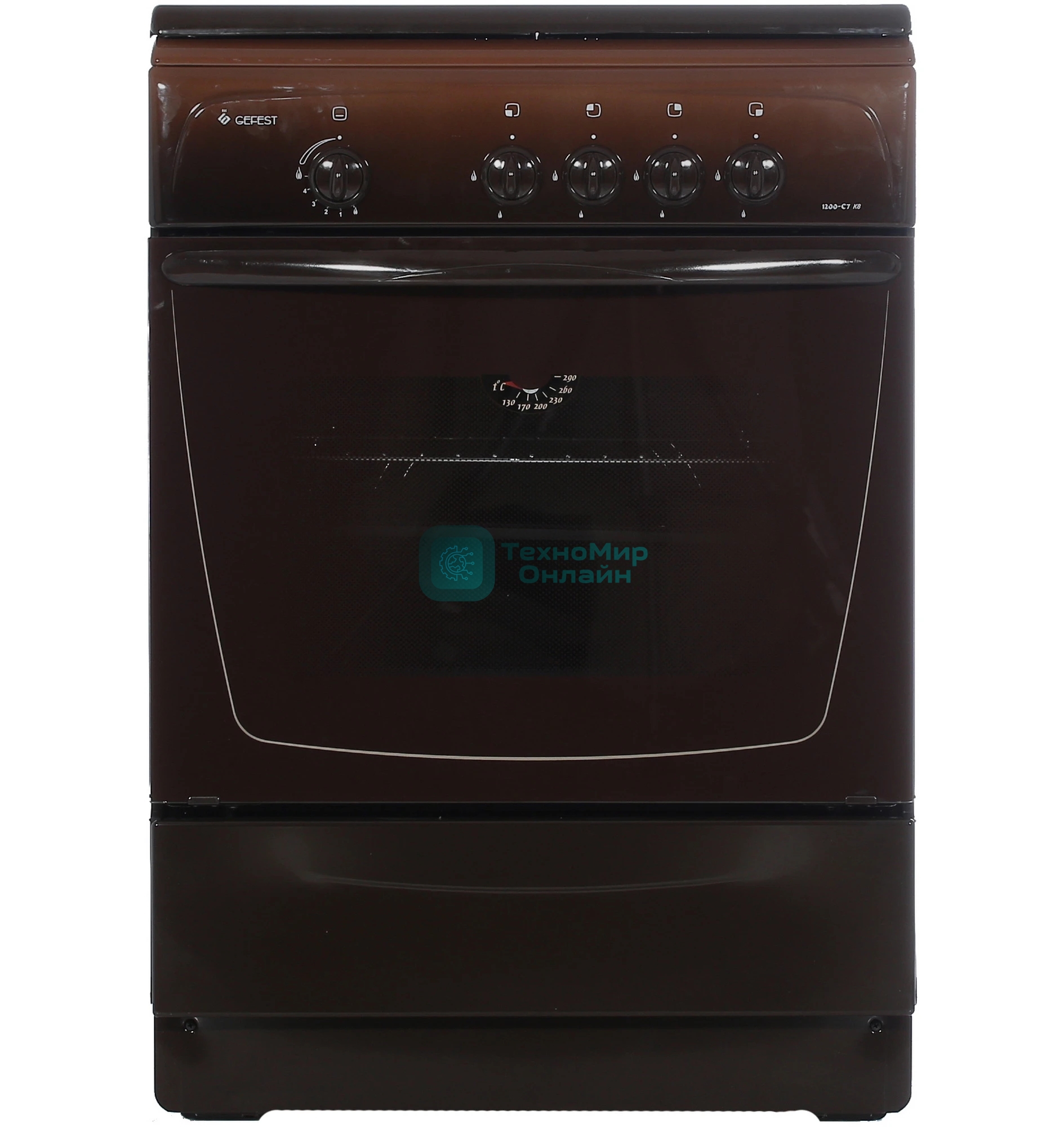 Плита газовая Gefest ПГ 1200-С7 К89 коричневый, конфорок 4 шт, духовка 63 л, 60 см x 85 см x 60 см