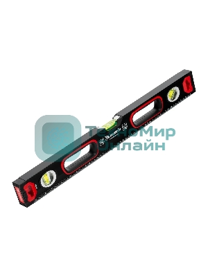 Уровень алюминиевый Matrix, усиленный, фрезерованный, 3 глазка, 2 комп. рукоятки, 600 мм