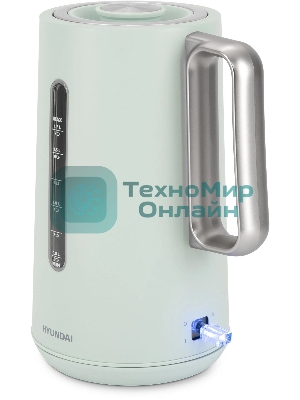 Чайник электрический Hyundai HYK-S9999 1.7л. 2200Вт светло-зеленый/серебристый корпус: металл