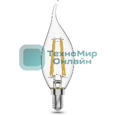 Лампа светодиодная филаментная Gauss Filament 11Вт цок.:E14 свеча 220B св.свеч.бел.нейт. CF35 (упак.:10шт)