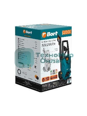 Мойка высокого давления Bort BHR-2300-PRO 93416299 2300 Вт, максимальное давление 170 бар, рабочее давление 130 бар, 8 л/мин, 7.4 кг, набор акссесуаров 10 шт