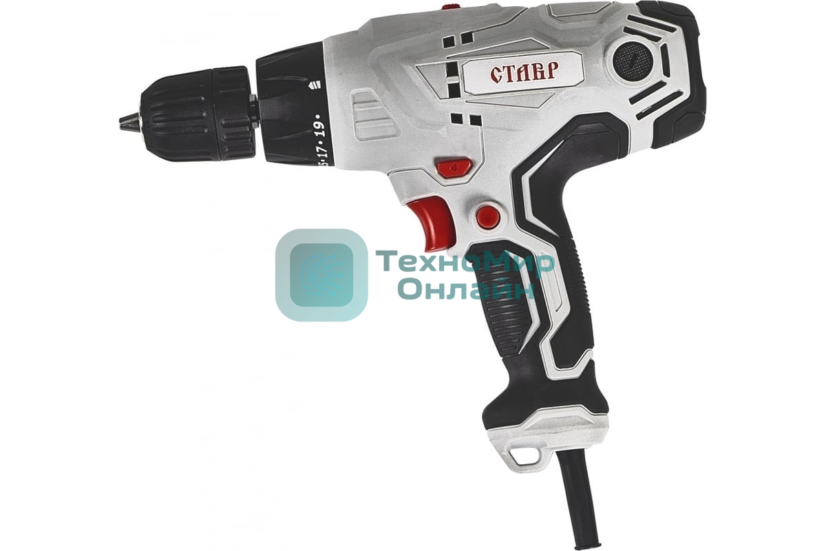 Дрель-шуруповерт СТАВР ДШС-10/450-2С, 450 Вт, 24 Нм, щеточный
