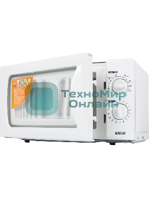 Микроволновая печь Mystery MMW-2009G белый, 20 л, 700 Вт, переключатели - поворотный механизм