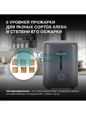 Тостер Hyundai HYT-4308 750Вт серый