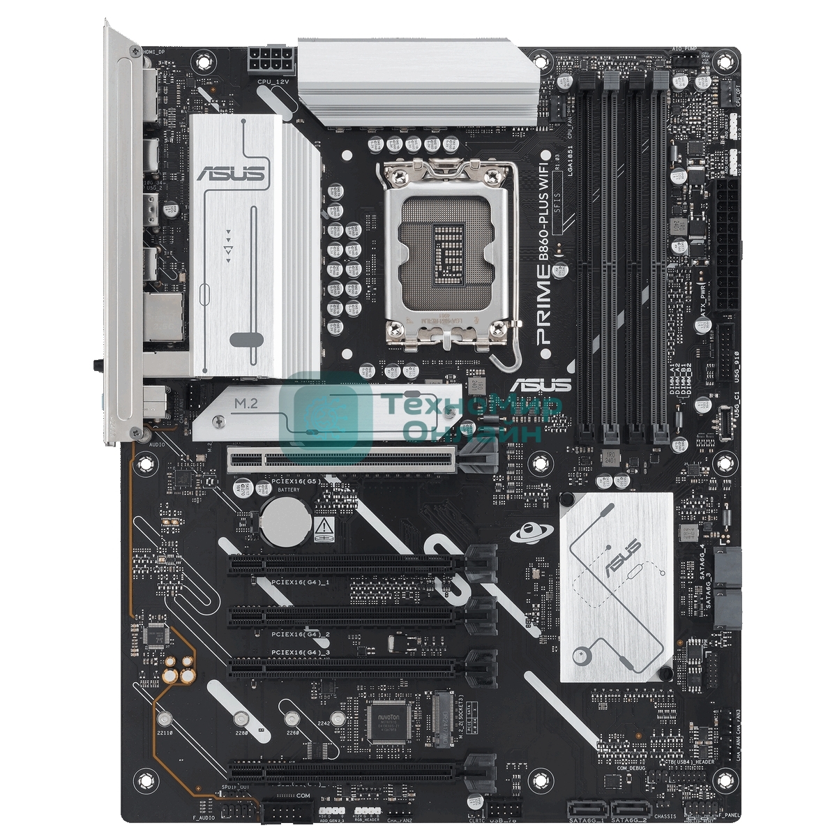 Материнская плата ASUS PRIME B860-PLUS WIFI, LGA 1851, Intel B860, 4xDDR5, 4xSATA, 2xM.2, 1xPCIe 5.0 x16, 4xPCIe 4.0 x16, 2xUSB-C, 4xUSB-A 3.2 Gen 1, 2xUSB-A 3.2 Gen 2, 1xHDMI, 1xDP, 1x2.5Gb LAN, 7.1, ATX