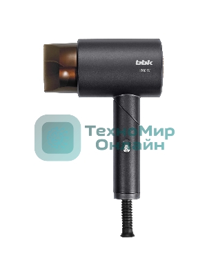 Фен BBK BHD1204 графит, 1200 Вт, компактный
