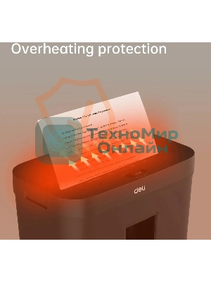 Шредер Deli ET021 черный (секр.P-4) фрагменты 8лист. 12лтр.