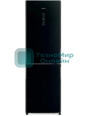Холодильник Hitachi R-BG410PUC6X GBK черный двухкамерный 215/105л морозилка снизу, No Frost