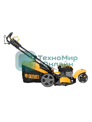 Бензиновая газонокосилка Denzel GLT-460SP-T, Trike 150 см3, 46 см, привод, панель, 60л