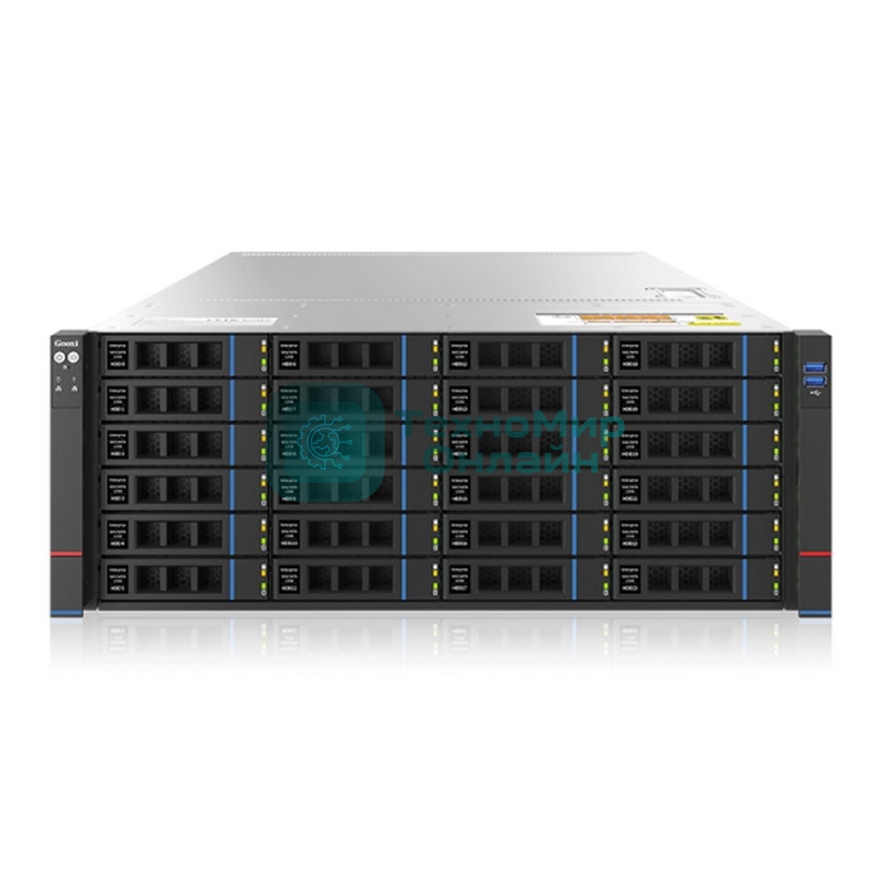 Серверная платформа Gooxi SR401-D24RE-G2 AMD Genoa 4U Expander Backplane 24 2.5/3.5 SAS/SATA Hard Drive Bay Server Barebone + 800W CRPS modules + standard rail kit