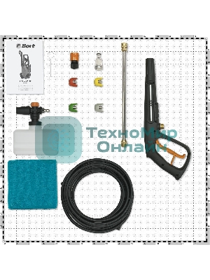 Мойка высокого давления Bort BHR-2300-PRO 93416299 2300 Вт, максимальное давление 170 бар, рабочее давление 130 бар, 8 л/мин, 7.4 кг, набор акссесуаров 10 шт