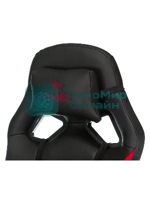 Кресло игровое Zombie DRIVER черный/красный, искусственная кожа, с подголов. крестовина пластик