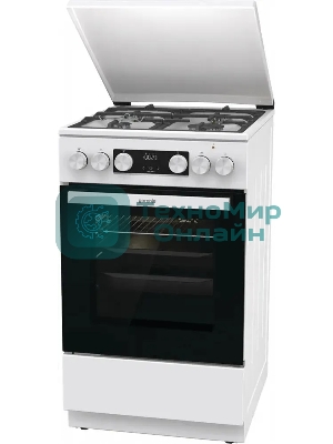Плита комбинированная Gorenje GK5C42WF-B белый, конфорок 4 газовых, духовка 70 л, 50 см x 85 см x 59.4 см