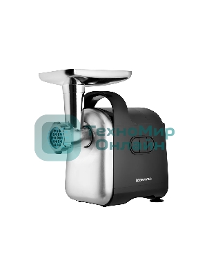 Мясорубка электрическая BRAYER 1602BR черный, 2000 Вт, 2.0 кг/мин, реверс, защита от перегрузки, металлический лоток, насадки - 5