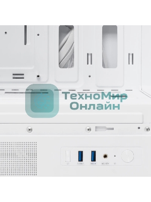 Компьютерный корпус HSPD F510, Panoramic Mid Tower, белый, TG, 0.5 SPCC, 3x120мм ARGB ATX, mATX, mITX 180/280/160мм 1x2.5