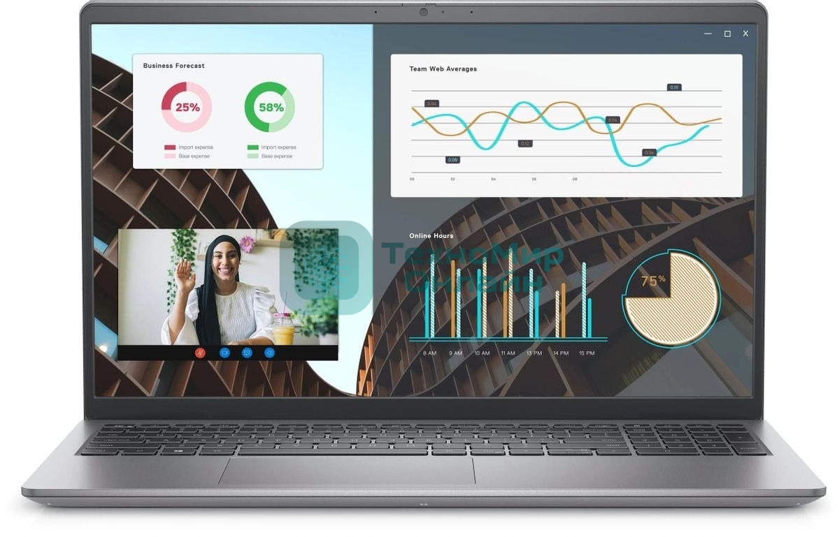 Ноутбук Dell Vostro 3530 (КЛАВ.РУС.ГРАВ.) черный 15.6