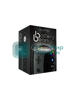Колонка беспроводная QUMO BatteryBeats BT5.0 5Вт IP64 FM SD USB AUX подсветка 1500мА·ч черный