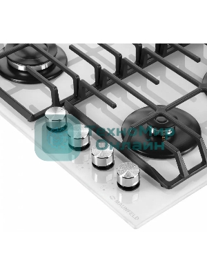 Газовая варочная панель Maunfeld EGHG.64.6CW/G, 4 конфорки, закаленное стекло, белый