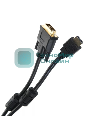 Кабель HDMI to DVI-D (19M -25M) 2м, TV-COM, 2 фильтра LCG135F-2M