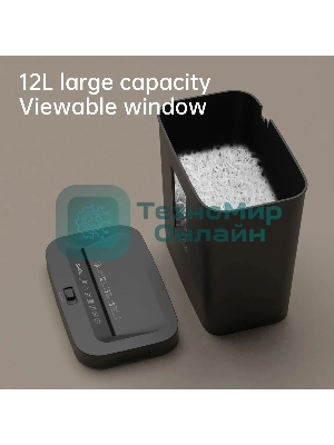 Шредер Deli ET021 черный (секр.P-4) фрагменты 8лист. 12лтр.