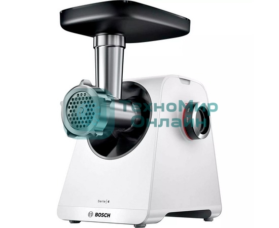 Мясорубка электрическая Bosch MFWS420W белый, 1900 Вт, 2.5 кг/мин, реверс, насадки - 3