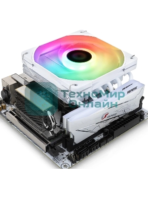 Кулер для процессора Thermalright AXP-120 X67 White Argb (4-pin PWM, 52mm, Ni/Cu, 6x6mm, ARGB, 1x120mm, 59CFM, 26.1dBA, 1800RPM, S: 1851/1700/1200/115X, 2011, 2066, AM5/AM4, white)
