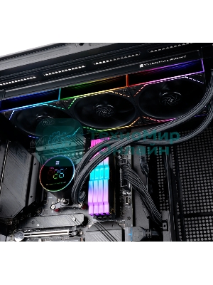 Система жидкостного охлаждения Thermalright Frozen Magic 360 Digital V2 (360мм, LED temp., Black, ARGB/Fans: 3x120мм, 68.9CFM, 28.2dBA, 2000RPM/Pump height 54.4мм, Rad thickness 27мм/S: 1700, 1200, 1851, 115X, AM5, AM4)