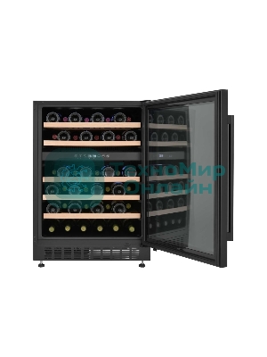 Винный шкаф встраиваемый ZÜGEL ZCWI460DB, черный