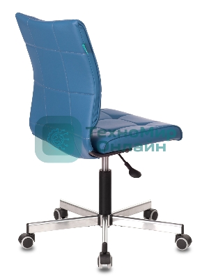 Кресло Бюрократ CH-330M/OR-03 синий, экокожа, 120 кг, механизм качания, без подлокотников