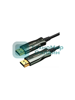 Кабель HDMI Wize AOC-HM-HM-15M оптический, 15 м, 4K/60HZ 4:4:4, v.2.0, ARC, 19M/19M, HDCP 2.2, Ethernet, черный, коробка
