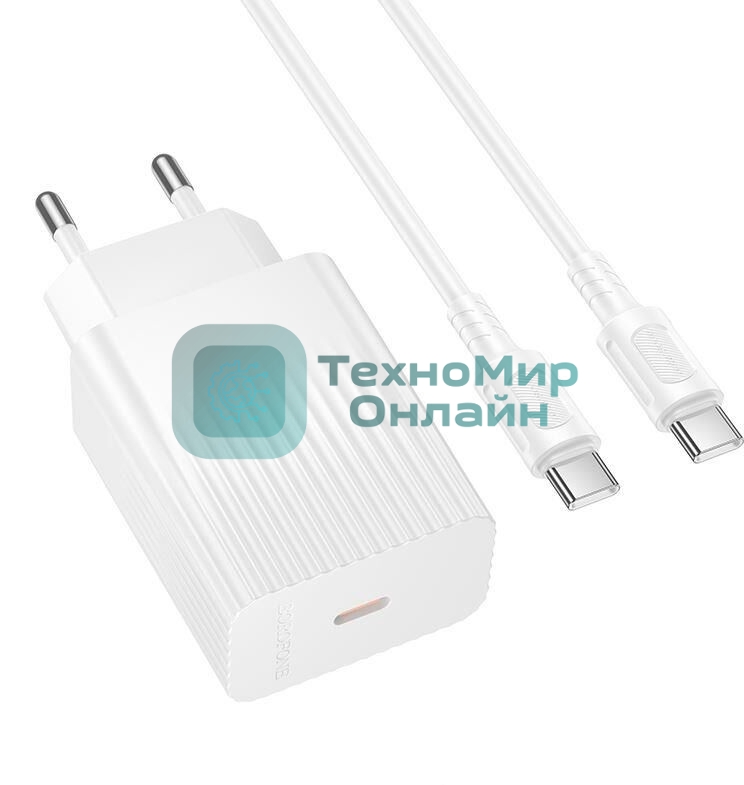 Сетевое зарядное устройство BOROFONE (6941991122743) BAS73Aaa 1Type-C 3.0A PD20W для Type-C Type-C White