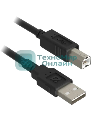 Кабель USB Defender USB 2.0 AM-BM 30AWG, никель, 5м 1