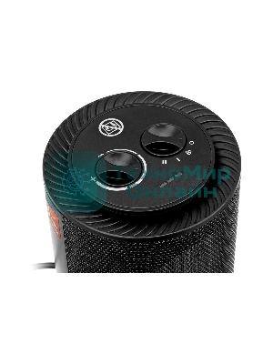 Тепловентилятор керамический Denzel DTFC-1200S, черный, 600/1200 Вт, 12 м2, 3 режима, термостат