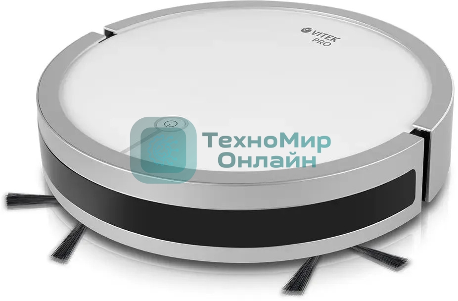 Робот-пылесос Vitek VT-1804 белый/серый, 2500 мАч Li-Ion, уборка сухая/влажная, пылесборник контейнер 0.45 л